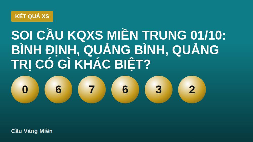 Soi cầu KQXS miền Trung 01/10: Bình Định, Quảng Bình, Quảng Trị có gì khác biệt?